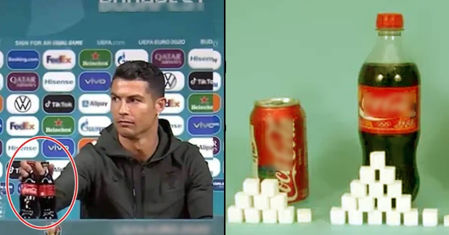 Cristiano Ronaldo benci Coca-Cola dan mengalihkannya. Ini keburukan minuman itu pada badan